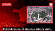 Deprem bölgesinde ilk pansumanı babasına yapmış