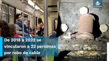 Concentran ocho tramos del Metro robo de cable