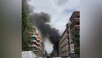 Watch: Smoke billows from vehicles engulfed by fire after explosion in Milan