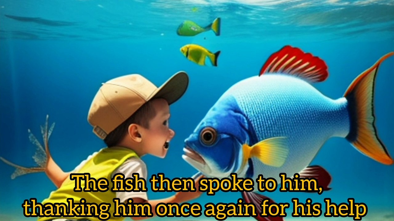 little boy helping a fish story।moral stories
