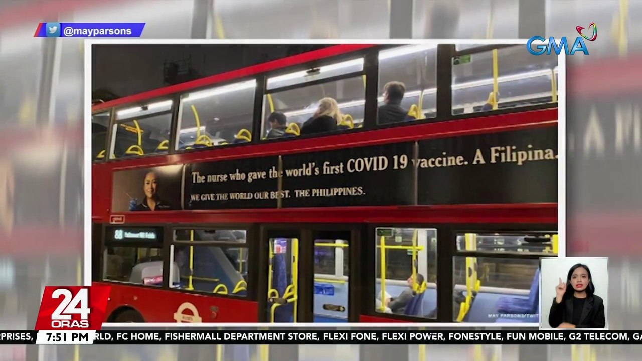 Bus Ad sa UK na may larawan ng isang Pinay at slogan na "We give the World our Best," pinuna ni Sen. Binay | 24 Oras