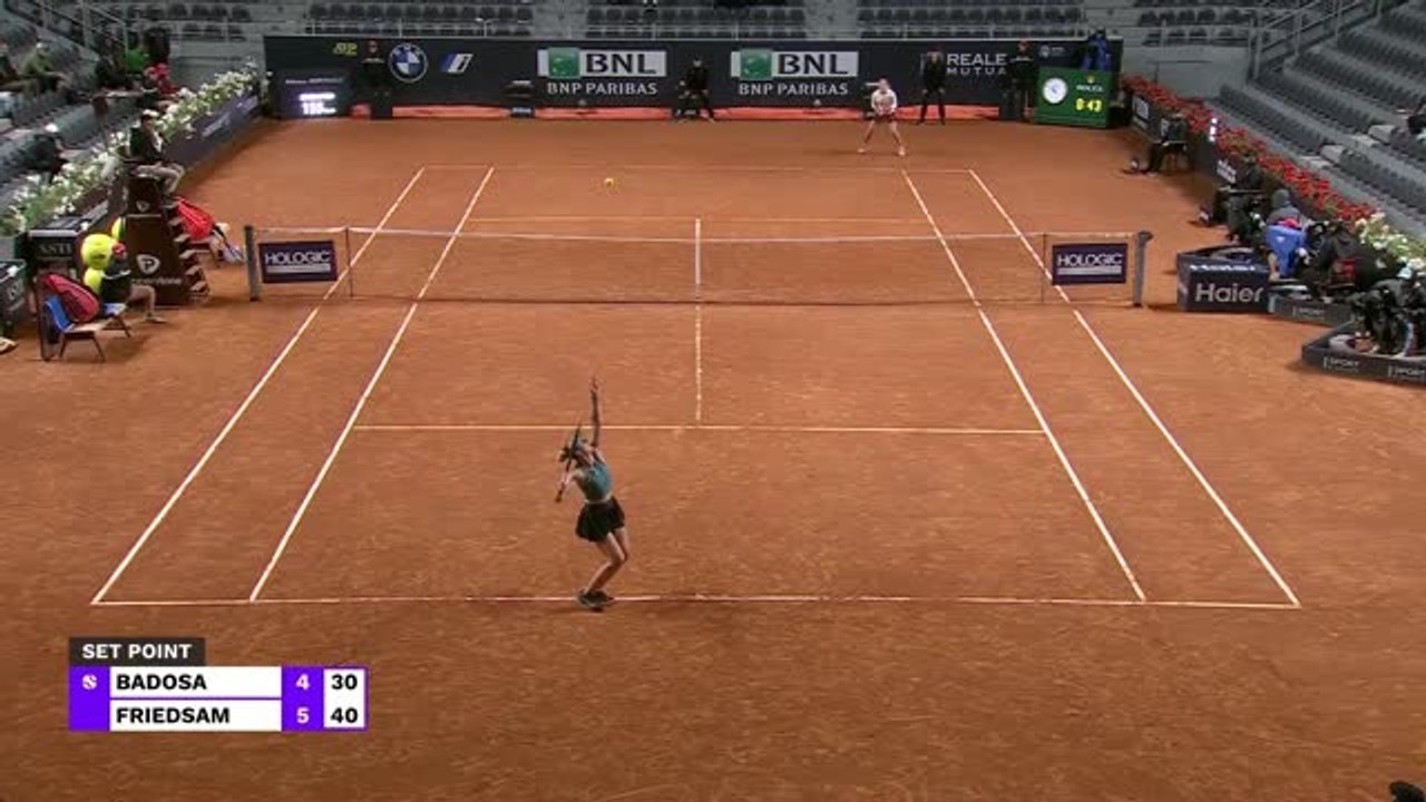 Highlights: friedsam unterliegt badosa in rom