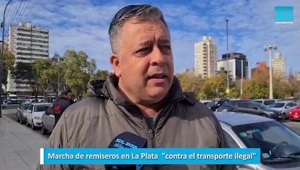 Marcha de remiseros en La Plata, contra el transporte ilegal