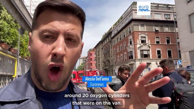 Explosion in Milan city centre leaves vehicles engulfed in flames