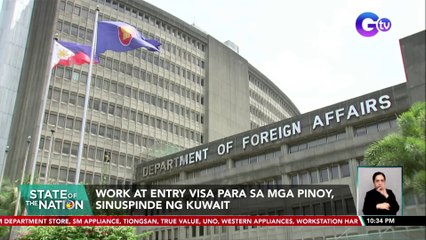 Work at entry visa para sa mga Pinoy, sinuspinde ng Kuwait | SONA
