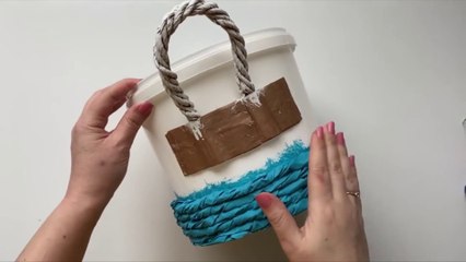 Idea to recycle plastic bucket and paper bags.