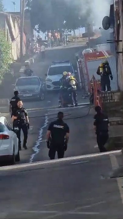 Incendio en el barrio el Carmen de Puertollano