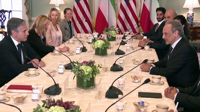 جلسة مباحثات رسمية بين الشيخ سالم العبدالله ووزير الخارجية الأميركي أنتوني بلينكن في العاصمة واشنطن