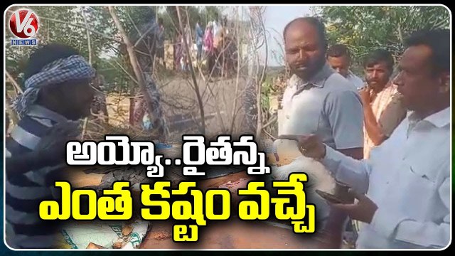 Nellore Village Farmers Protest On Road For Paddy Procurement _ Medak _ V6 News