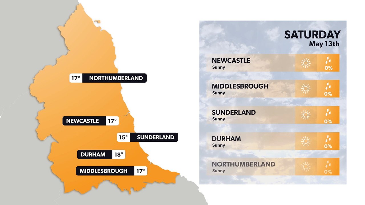 North East weather forecast 12 May