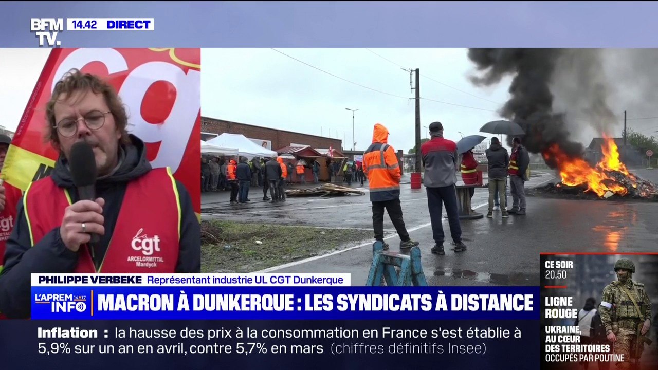 Dunkerque: la venue d'Emmanuel Macron "ne doit pas cacher les difficultés auxquelles nous sommes confrontés sur l'industrie", témoigne Philippe Verbeke (CGT)