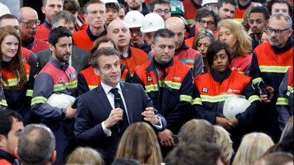 Emmanuel Macron en visite à Dunkerque au sujet de la réindustrialisation de la France