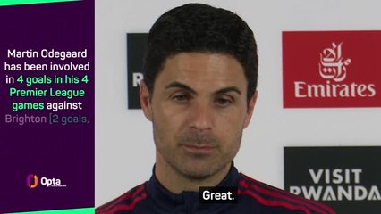 Arteta hails captain Odegaard's leadership