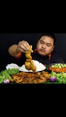 Mukbang tambusu beef intestine 1 kg spicy chili sauce, raw vegetables