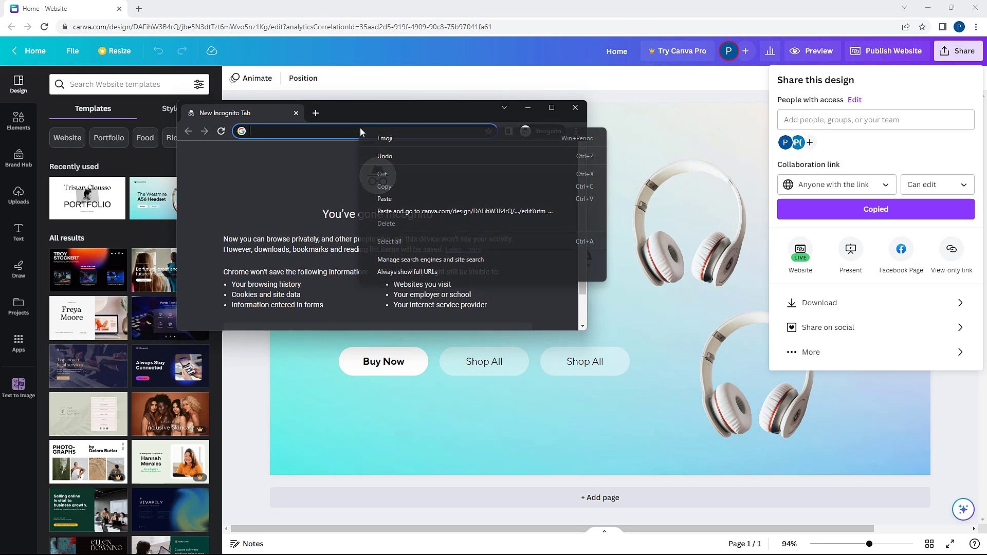 Canva Course Section 64 Share and Collaborate with Other Users