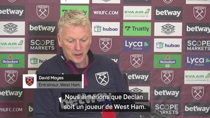 West Ham - Moyes : “De fortes chances que Rice s’en aille cet été”