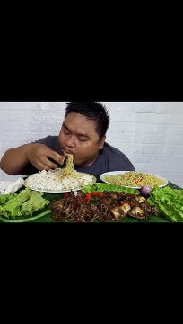Mukbang 1 Kg Spicy Stir-fried Baby Cuttlefish + Spicy Boiled Noodles + Rice