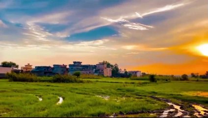 Village life evening view in pakistan