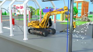 Hammer Drill Excavator  Construction Trucks for Kids  Breakwater Construction_1080p
