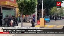 Policías intentan desalojar inmueble y vecinos los enfrentan en la alcaldía Azcapotzalco, CdMx
