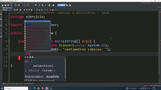 Convertir centímetros cúbicos a mililitros en Java