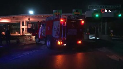 Samandıra gişelerde araç bariyere çarptı: 1 yaralı