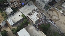 لقطات جوية تظهر الدمار الذي لحق بمنزل إثر القصف الإسرائيلي على غزة