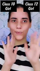 Class 10 Girl vs Class 12 Girl Makeup look ✨✨#shorts