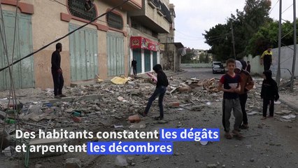 Télécharger la video: Gaza: des Palestiniens découvrent les dégâts causés par des frappes israéliennes