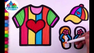 How To Draw Cloths and Shoes and Hats  | Drawing Painting & Coloring for Kids