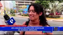 ATU anuncia restricción vehicular en la avenida Arequipa