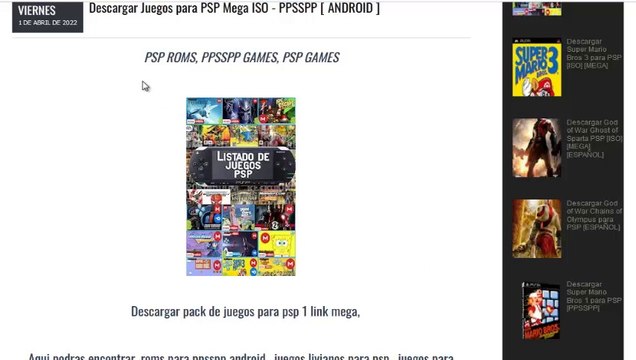Descargar juegos para psp, ppsspp android, sin publicidad, sin acortadores, Links directos mega