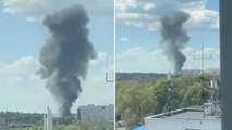 Huge smoke cloud emerges from explosion in Russia near border with Ukraine