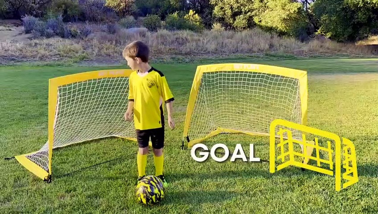 Franklin Sports Kids Mini Soccer Goal Sets - Backyard + Indoor Mini Net and Ball Set with Pump - Portable Folding Youth Soccer Goal Sets for Kids + Toddlers - 24 x 16 Sports & Outdoors
