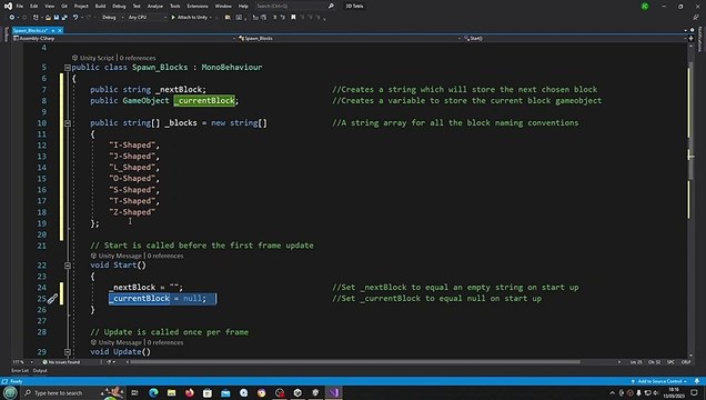 Unity 3D Tetris Clone #1 Spawn Blocks