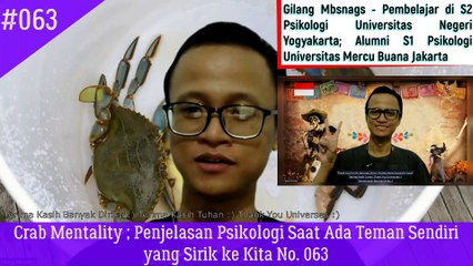 Crab Mentality ; Penjelasan Psikologi Saat Ada Teman Sendiri yang Sirik ke Kita No. 063 - Gilang Mbsnags #psikologi #gilangmbsnags #pengembangandiri #sirik #iri #dengki #staystrong #gilangmbsnags