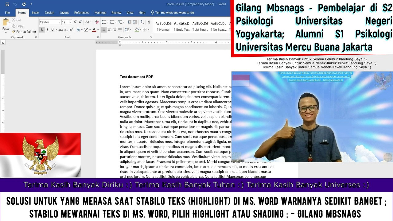 Solusi untuk yang Merasa saat Stabilo Teks (Highlight) di Ms. Word Warnanya Sedikit Banget ; Stabilo Mewarnai Teks di Ms. Word, Pilih Highlight atau Shading ; - Gilang Mbsnags