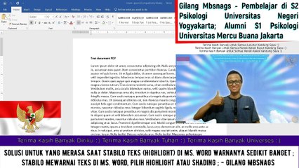 Solusi untuk yang Merasa saat Stabilo Teks (Highlight) di Ms. Word Warnanya Sedikit Banget ; Stabilo Mewarnai Teks di Ms. Word, Pilih Highlight atau Shading ; - Gilang Mbsnags