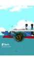 Animation of the H.M.T. Pacmaster sinking astern in floating sandbox