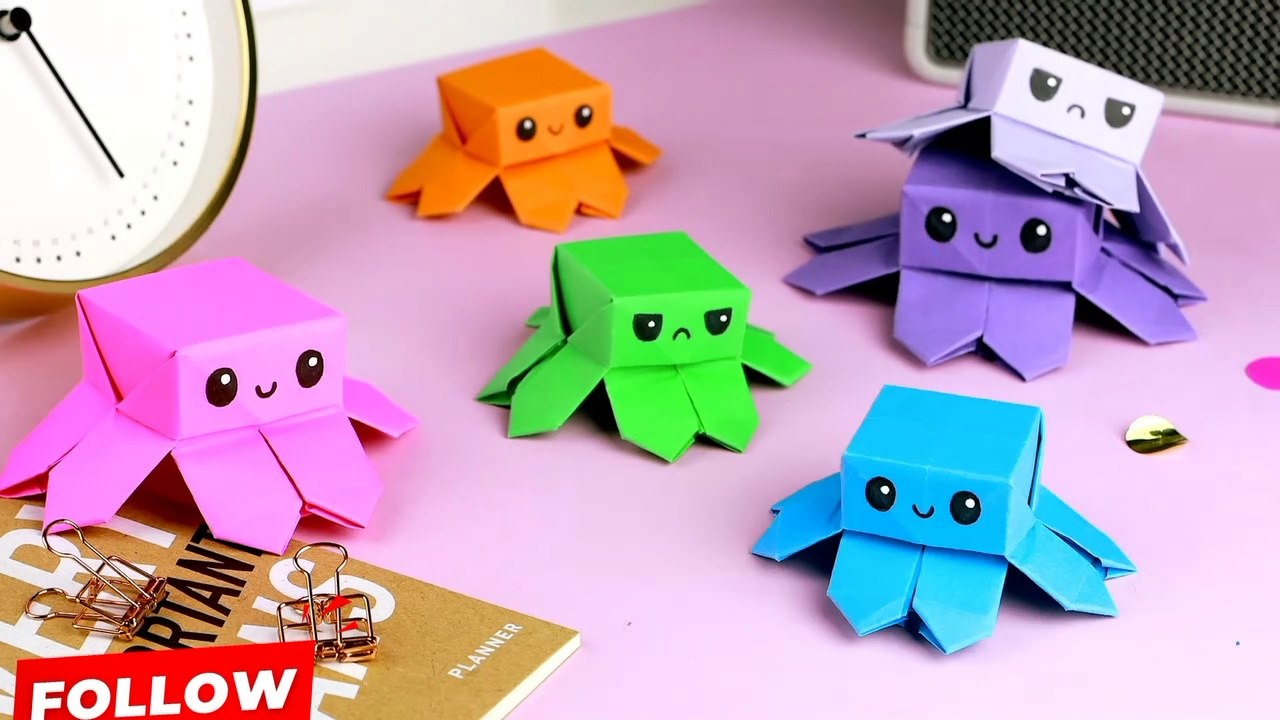 Origami Jumping Paper Octopus How to make a fidget toy video Dailymotion