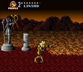 Jugando Battle Toads - 1er boss