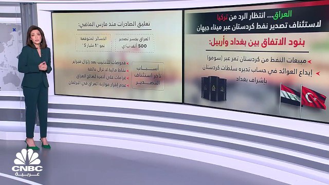 العراق ينتظر رد تركيا لاستئناف تصدير نفط كردستان عبر ميناء جيهان