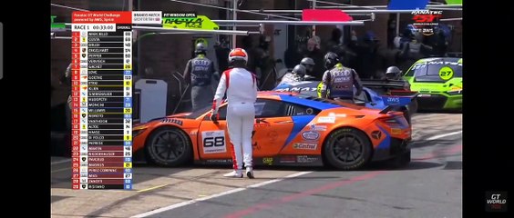 GT World Challenge 2023 Brands Hatch Race 1 Zanotti Niederhauser Pit Stop Collision