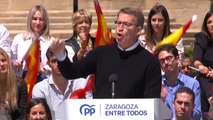Feijóo pide en Zaragoza el voto 