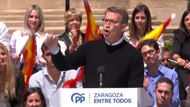 Feijóo pide en Zaragoza el voto a los socialistas avergonzados por Sánchez