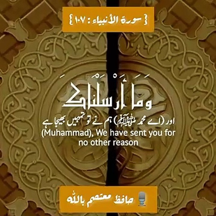 Surah Al Ambiya Ayat -107 -- Quran Recitation With Translation -- WhatsApp Status -- Peaceful Voice