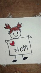 Mother's day gift card drawing for kids