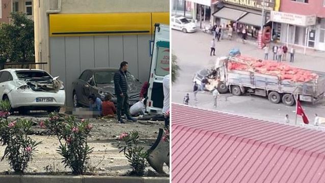 Freni patlayan kamyon araçların arasına daldı! Ölü ve yaralılar var