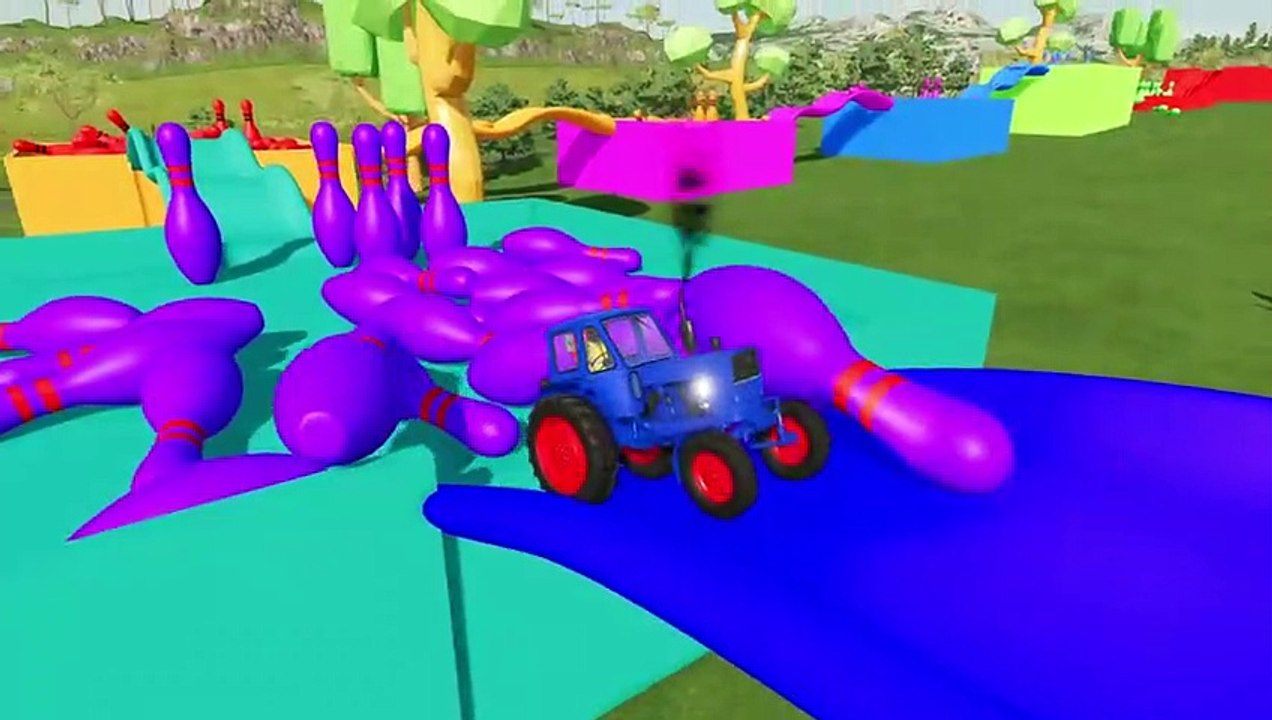 Farming Simulator 22 058 - TRACTORS vs SLIDE WITH COLORED BOWLING PINES