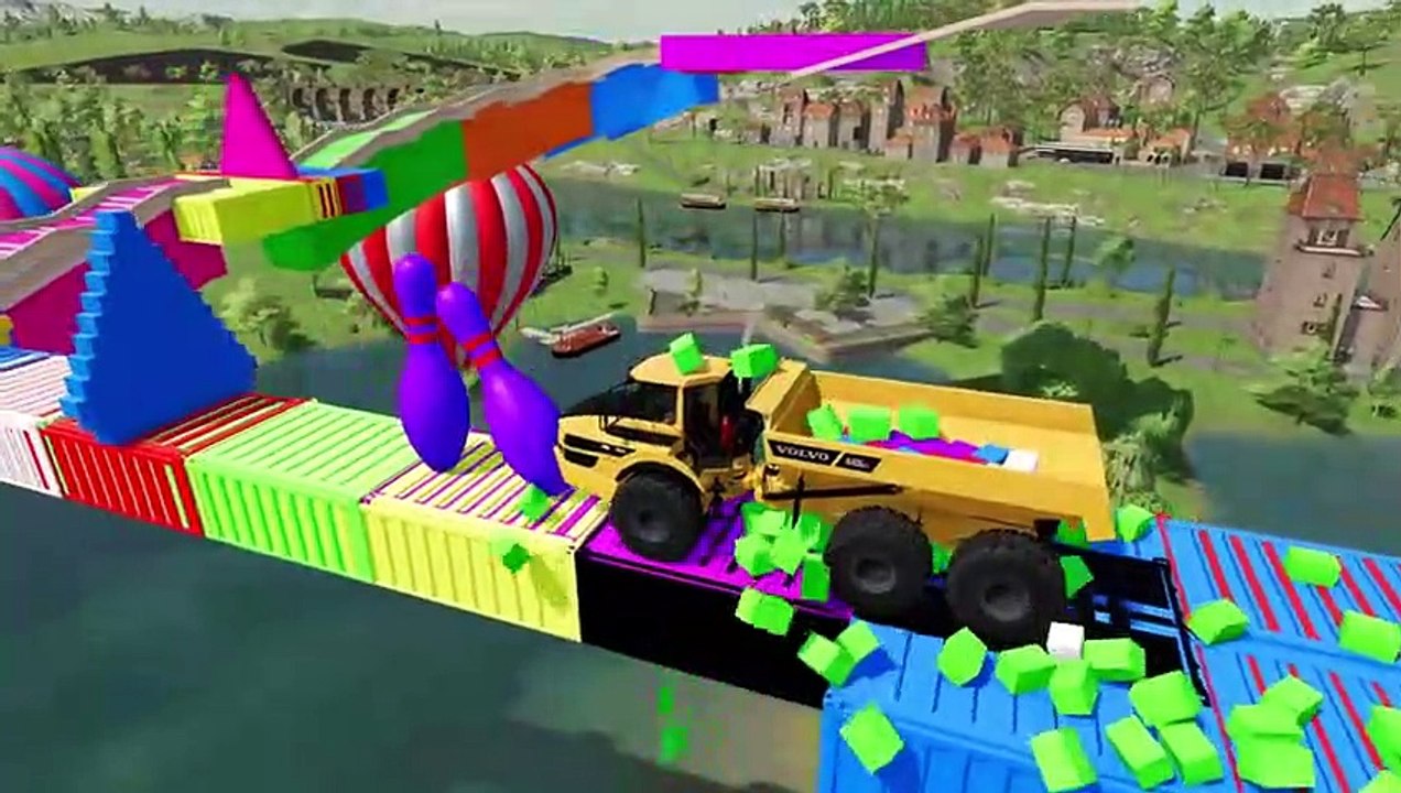 Farming Simulator 22 020 - COLORED VOLVO DUMPERS DEATH CLIMB PARKOUR